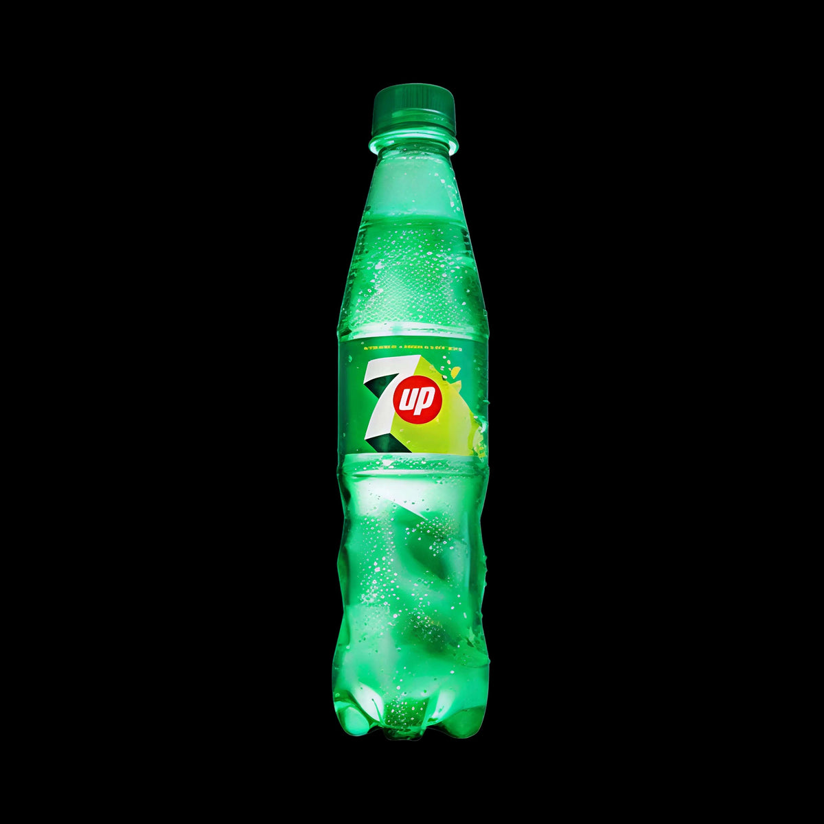 7-up bottle on a background